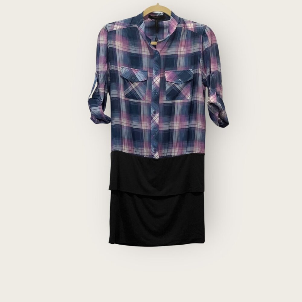 NWT: BCBGMAXAZRIA WOMENS MINI SHIRT DRESS, SZ: S